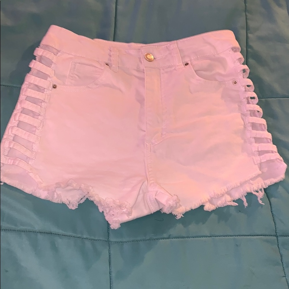 White Jean Shorts